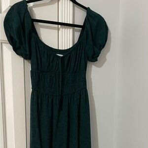 Hollister Forest Green Smocked Dress